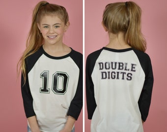 Girls 10th birthday shirt - 10 year old shirt - #doubledigits - 10th birthday t-shirt - 10 years shirt