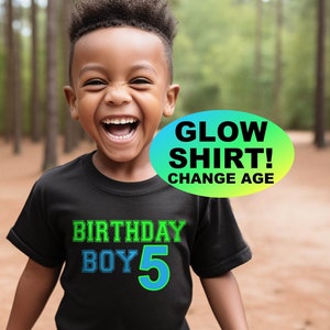 Boy's Neon Birthday Shirt- BLACK LIGHT glow birthday Glow party - Neon colored Birthday - Tween Birthday- Neon Party Birthday Boy