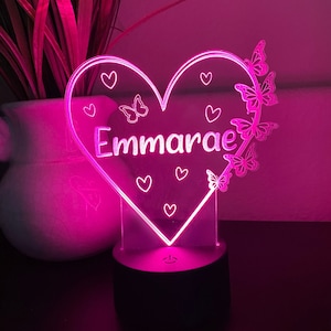 Personalized Kid&#39;s Night Light - LED Night Light- CUSTOM night light - color changing night light - kids room decor -Girl&#39;s LED gift- Decor