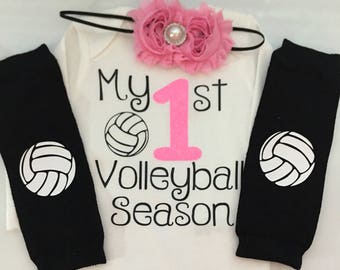 Baby Girl outfit -My 1st Volleyball Season- baby girl outfit - volleyball legwarmers - Newborn volleyball outfit - Preemie-24 month