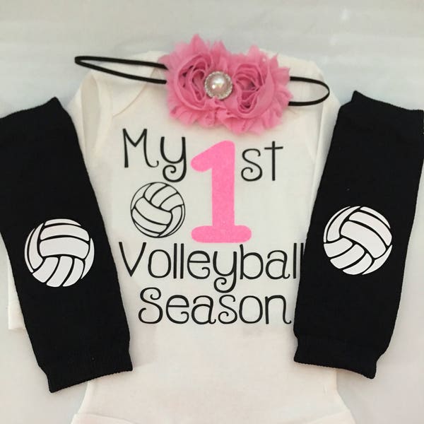 Baby Girl outfit -My 1st Volleyball Season- baby girl outfit - volleyball legwarmers - Newborn volleyball outfit - Preemie-24 month