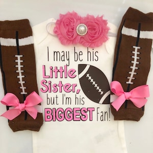 Baby Girl outfit -My 1st Football Season- football legwarmers - Newborn Football outfit - Preemie-24 month- little sister biggest fan