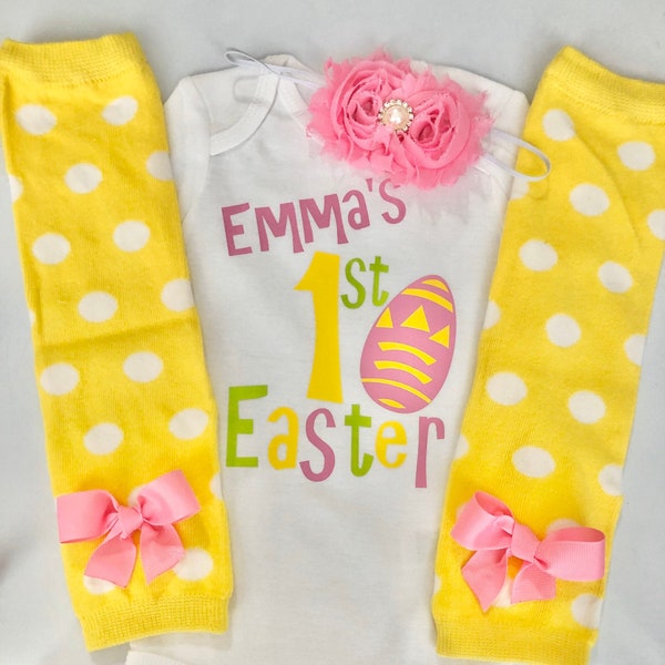 Baby Girl Easter Outfit- MY FIRST EASTER outfit - baby girl spring outfit - newborn easter outfit - my first easter bodysuit
