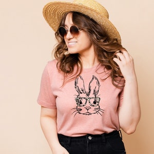 Women's Easter shirt - Womens Spring shirt - Hipster Bunny shirt - Rabbit with glasses shirt