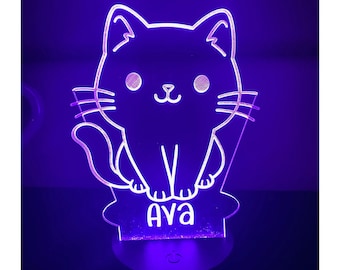 Personalized Kid's Night Light - LED Night Light- CUSTOM night light - color changing night light - kids room decor -