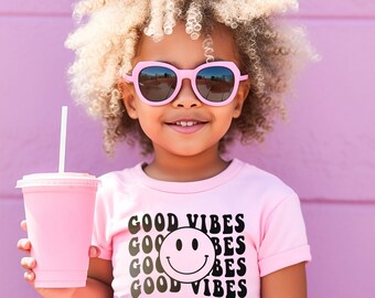 Good Vibes Shirt- Teen Graphic Tee- Women's Fashion T-Shirt - Retro Shirt- Vintage retro t-shirt