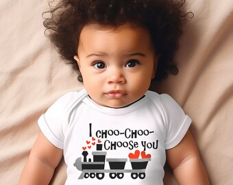 Baby boy Toddler Boy Valentines Outfit -Valentine's choo choo train- I choo choose you -toddler boy valentines