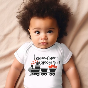 Baby boy Toddler Boy Valentines Outfit -Valentine&#39;s choo choo train- I choo choose you -toddler boy valentines