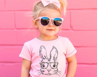 Kids Easter shirt - Children's Spring shirt - Hipster Bunny shirt - Rabbit with glasses shirt- Infant, Toddler, Youth and Adult sizes