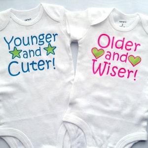 Twin Girl - Twin boys - funny twin outfit - Twin Going Home Outfit - funny twin bodysuits- Baby Twin bodysuit -CUSTOMIZABLE- TWO SET