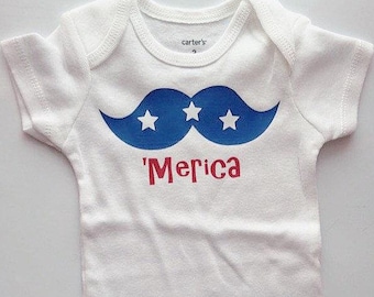Baby boy baby girl Toddler Boy bodysuit shirt - my first 4th of july outfit - baby girl first 4th - July 4th shirt - merica shirt