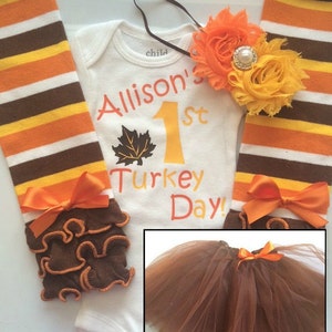 INFANT girl Thanksgiving outfit - Baby girl fall outfit - baby fall clothes -pumpkin patch outfit - My first Thanksgiving- thanksgiving tutu