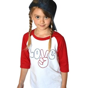 Girls 4th of July t shirt- Boy&#39;s 4th of July shirt-  red white and blue shirt - 4th of july raglan- peace shirt