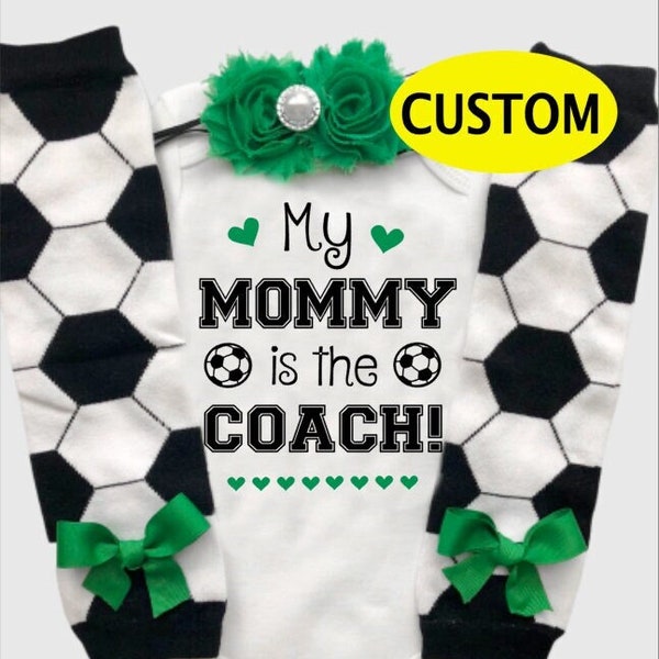 My Dad is the Soccer Coach- Daddy is the Coach- Baby girl Soccer outfit - Daddy's biggest fan soccer - CUSTOM