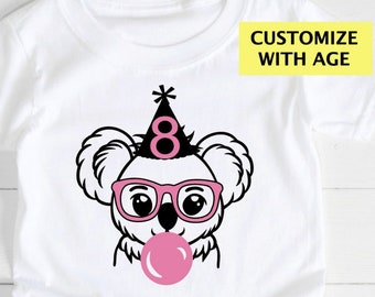 Girls birthday shirt - zoo birthday - Koala birthday - wild birthday - Koala Birthday shirt - All ages