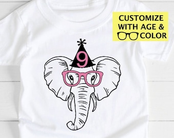 Elephant Birthday shirt- Safari birthday party - Elephant birthday party- Custom