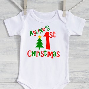 Tenue de Noël pour bébé fille - nouveau-né prématuré et ma première tenue de Noël de 3 mois - tenue de Noël personnalisée