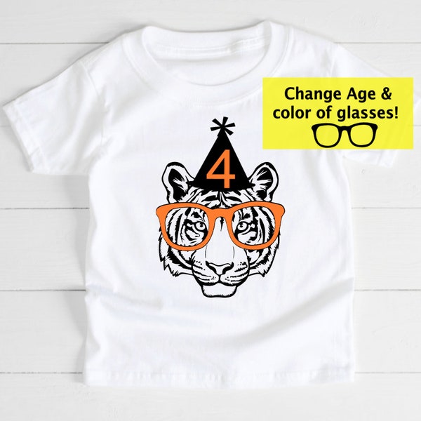 Kid's birthday shirt - zoo birthday - safari birthday - wild birthday - Tiger Birthday shirt - All ages