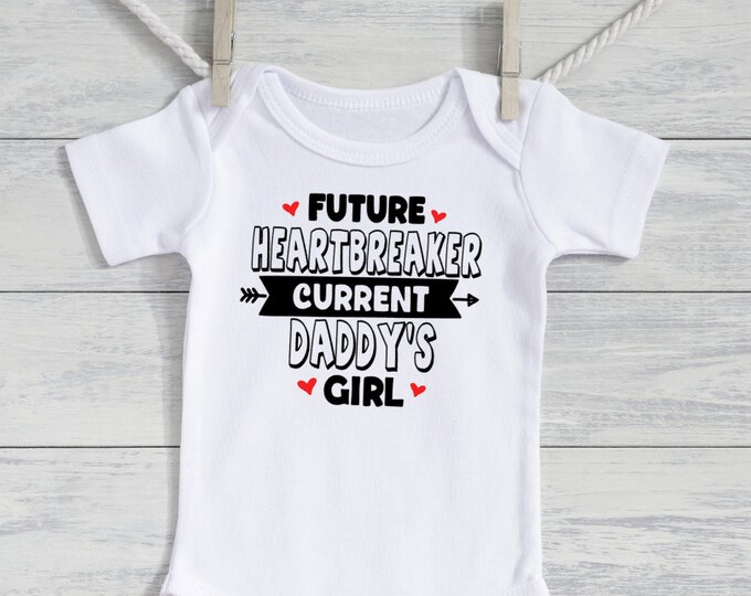 Girl's Valentine's Day shirt - Baby girl valentines day shirt - Future Heartbreaker shirt - Current Daddy's Girl shirt