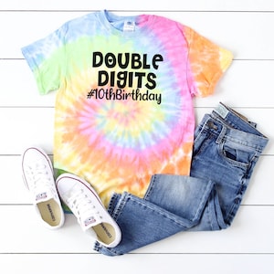 Girl&#39;s 10th birthday shirt - #10thbirthday- Double Digits shirt - 10th birthday girls shirt