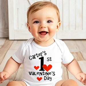 Baby Boy Baby Girl 1st Valentine&#39;s shirt -- boy valentines outfit - my first Valentines bodysuit - Boys Valentines- 2022 Valentines Day