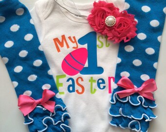 Baby Girl Easter Outfit- MY FIRST EASTER outfit - baby girl spring outfit - newborn easter outfit - my first easter bodysuit