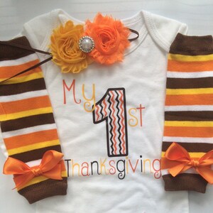 INFANT girl Thanksgiving outfit - Baby girl fall outfit - baby fall clothes -pumpkin patch outfit - My first Thanksgiving