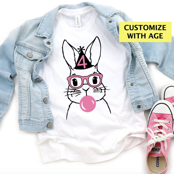 Girls birthday shirt - Forest Animals Birthday- Bunny Rabbit birthday shirt - Girl's bunny rabbit party- Easter Birthday- Easter bunny party