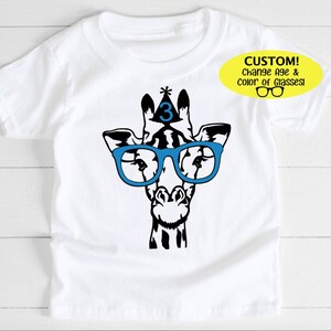 Kid&#39;s birthday shirt - zoo birthday - safari birthday - wild birthday - Giraffe Birthday shirt - All ages-Custom birthday shirt