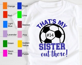 Camiseta de fútbol para hermano - Camiseta de fútbol infantil personalizada - Camiseta de fútbol para hermana pequeña - Camiseta de fútbol PERSONALIZADA