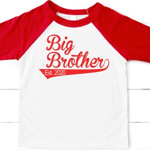Big Brother shirt- big brother baseball shirt- Big Brother Raglan- personalized big brother t shirt- 2021 big Brother- CHOOSE YEAR