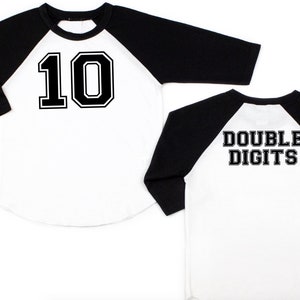 Boys 10th birthday shirt - Girl&#39;s 10th birthday - 10 year old shirt - #doubledigits - 10th birthday - 10 years shirt- Double digits shirt