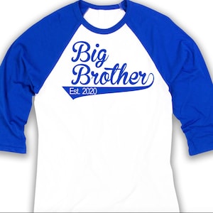 Big Brother shirt- big brother baseball shirt- Big Brother Raglan- personalized big brother t shirt- Establish 2018 big Brother- CHOOSE YEAR