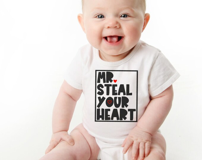 Boy's Valentine's Day shirt - Baby boy valentines day shirt - Mr. Steal Your Heart - infant boys- toddler boys Valentine's Day
