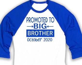 Big Brother shirt- big brother baseball shirt- Big Brother Raglan- personalized big brother t shirt- Promoted to Big Brother- COLOR OPTIONS