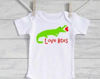 Baby Boy Valentines shirt -- boy valentines outfit - my first Valentines bodysuit - Boys Valentines- Love bites