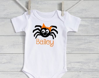 Baby girl Halloween outfit -  My 1st Halloween outfit - Newborn Halloween - baby girl halloween- Personalized Spider Halloween