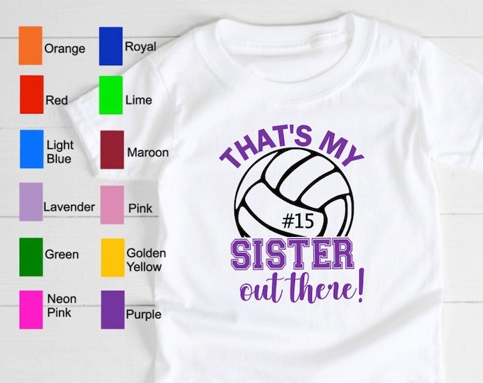 Volleyball shirt for sibling- Personalized Kids Volleyball shirt- Volleyball shirt for little sister- CUSTOM volleyball shirt