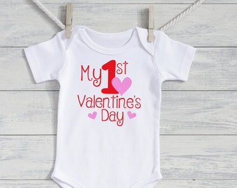 Baby Girl Outfit - Baby Valentines Day outfit - valentines photo shoot prop - My 1st Valentines Day - baby infant valentines