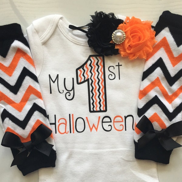 Baby Girl 1st Halloween Outfit -- Halloween baby costume outfit - my first Halloween - Newborn Girls Halloween - baby halloween clothes