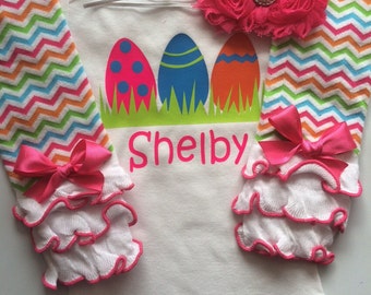 Tenue de Pâques Baby Girl - tenue personnalisée - tenue de printemps bébé fille - tenue de Pâques nouveau-né - mon premier body de Pâques - bébé Pâques
