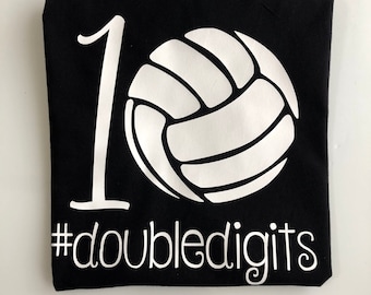 Girls 10th birthday Volleyball shirt - 10 year old shirt - #doubledigits - 10th birthday t-shirt  - Volleyball birthday shirt - Volleyball