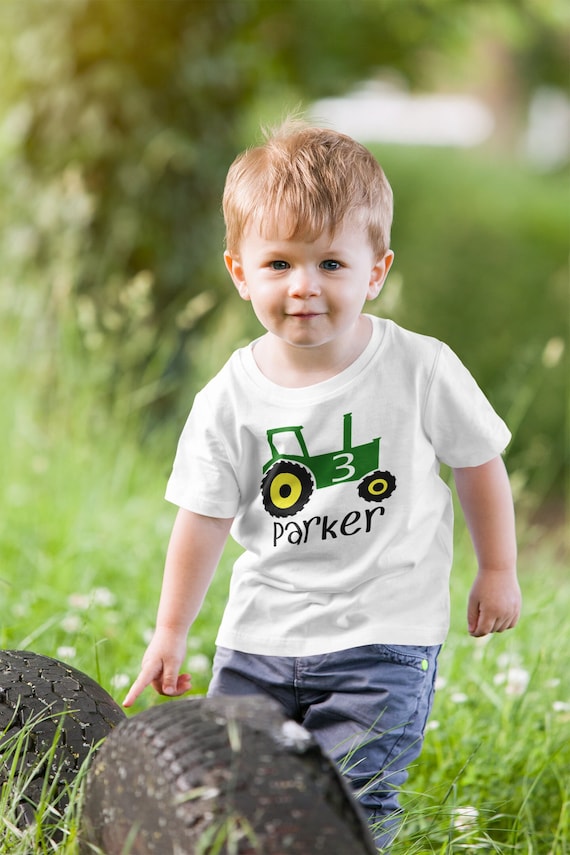 Boys Tractor Shirt Personalized Tractor Shirt Baby Boy Clothing Baby Boy Personalized Shirt Tractor Birthday Party Shirt Etsy