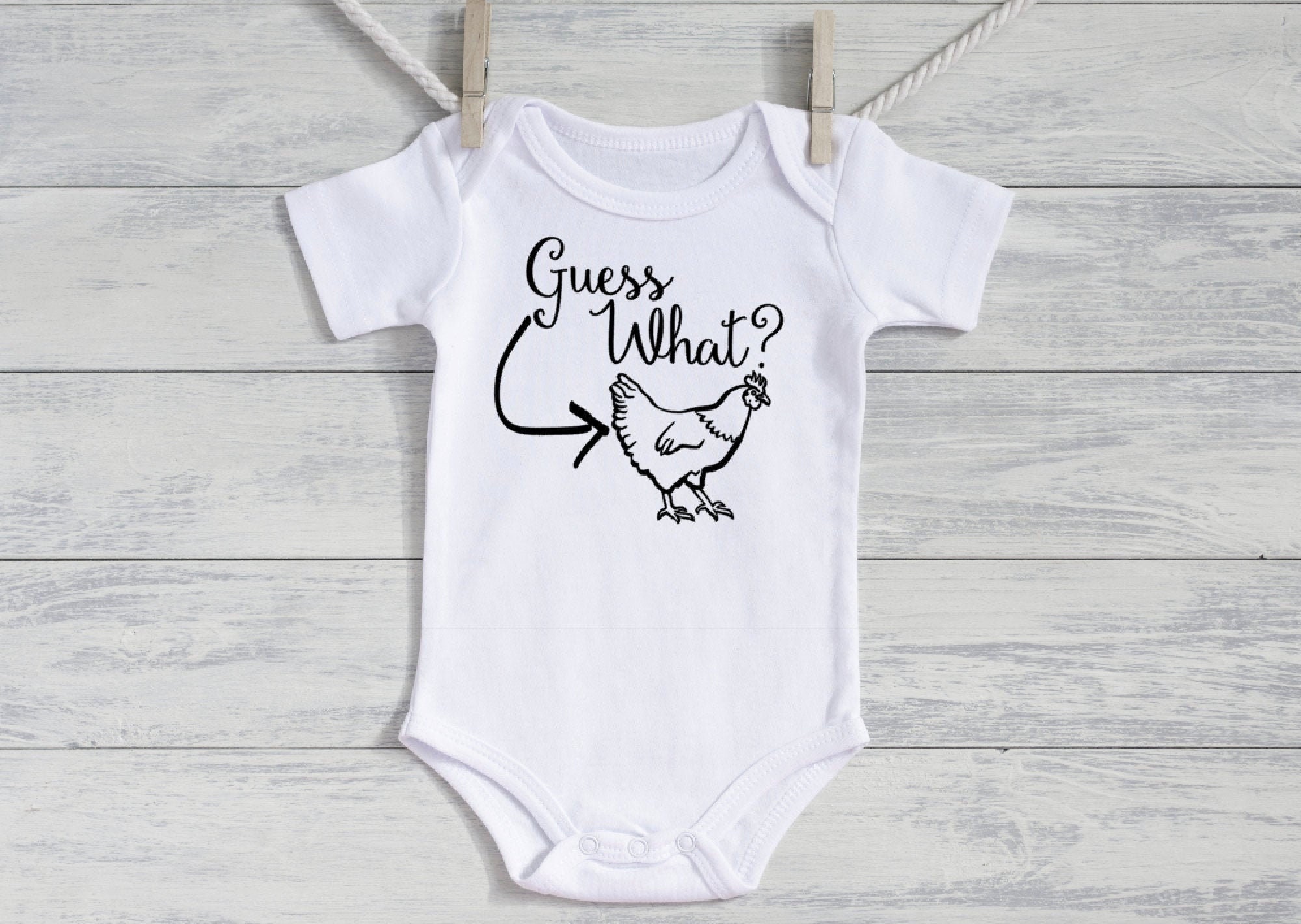 Guess what chicken butt baby outfit top