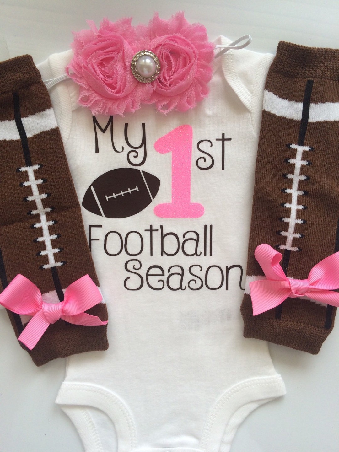 Baby Girl Outfit my 1st Football Season Baby Girl Outfit Football