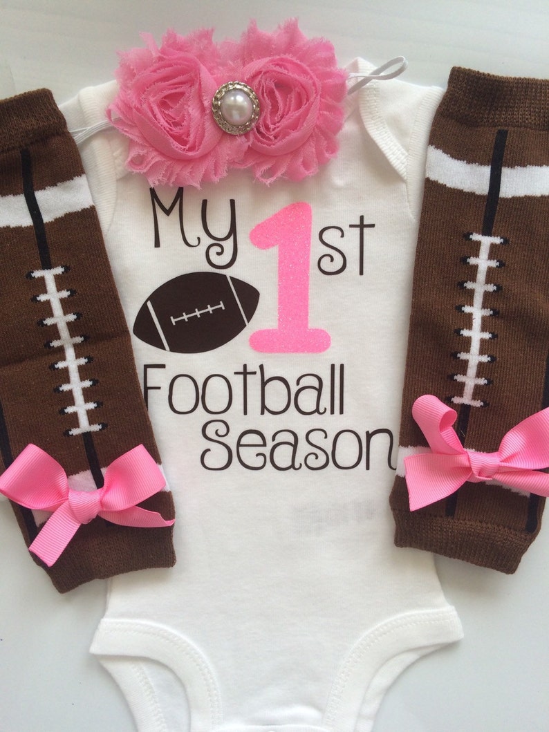 Baby Girl outfit My 1st Football Season baby girl outfit football legwarmers Newborn Football outfit Preemie-24 month image 1