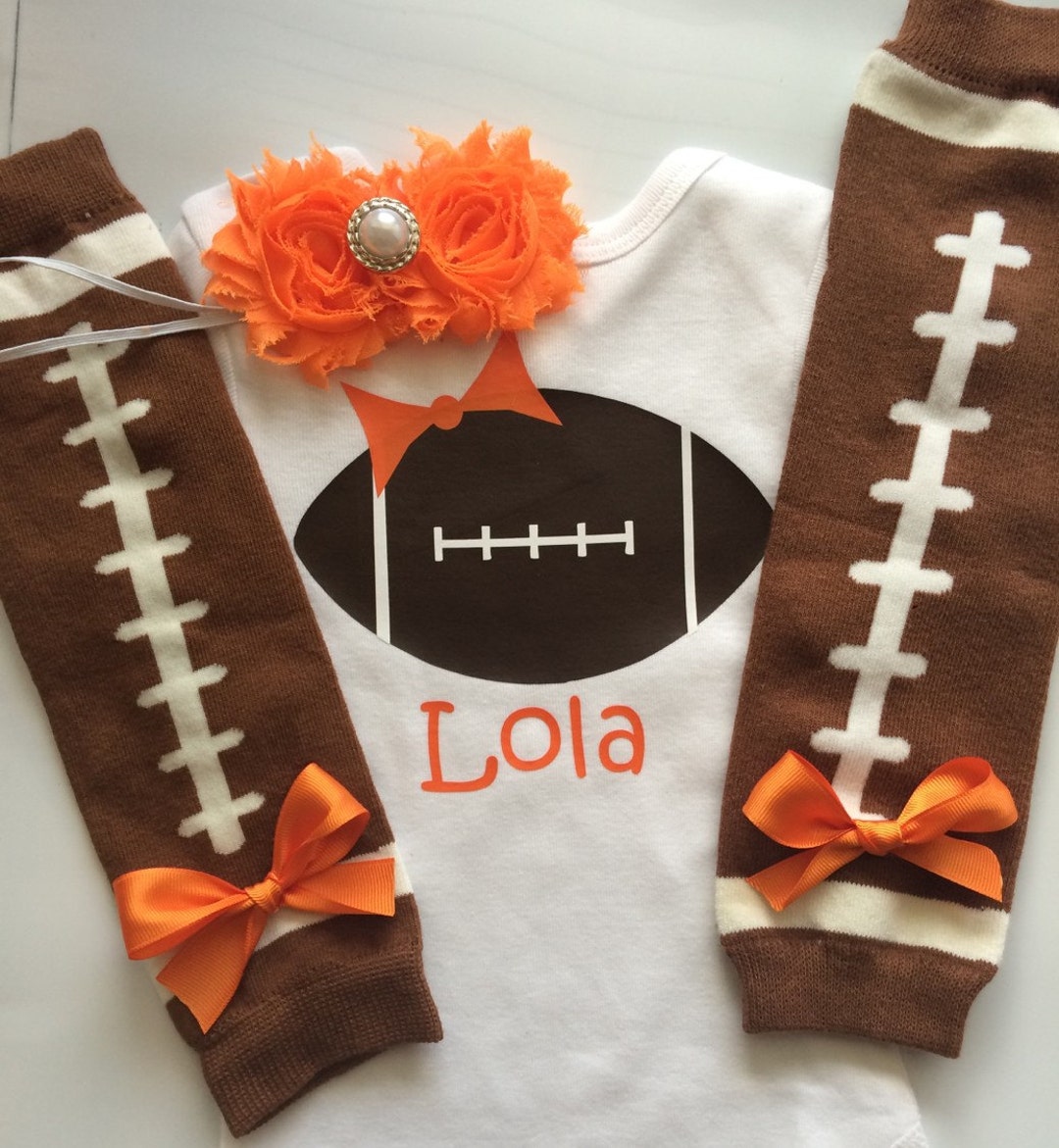 Baby Girl Football Outfit Personalized Baby Girl Outfit Football Legwarmers Girly Football