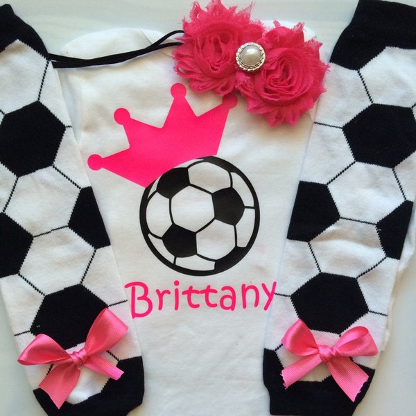 Baby Girl Soccer outfit - Soccer outfit - baby girl sports outfit - baby soccer legwarmers - soccer infant shirt - choose yoru pieces