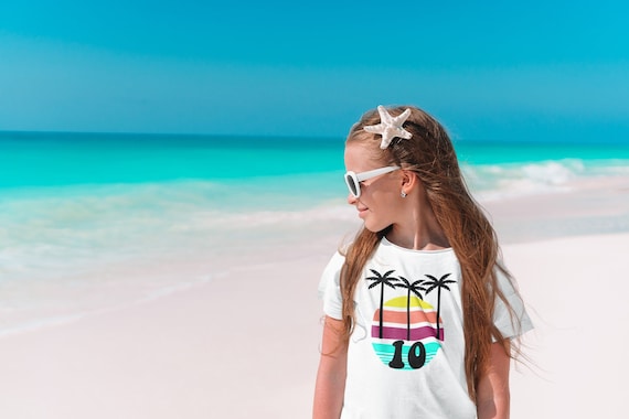 Kids birthday shirt - tropical birthday shirt -Retro birthday - Beach birthday shirt - Hawaiian birthday shirt- CUSTOM birthday- CHOOSE age!
