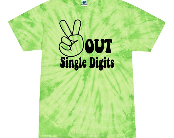 Boy's Girl's 10th birthday shirt - Peace out Single Digits -  Double Digits shirt - Peace out Single Digits- Tie Dye 10th birthday-